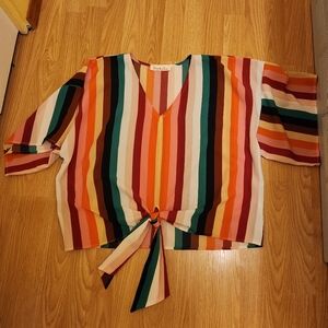 Vine & Love medium multicolored striped blouse